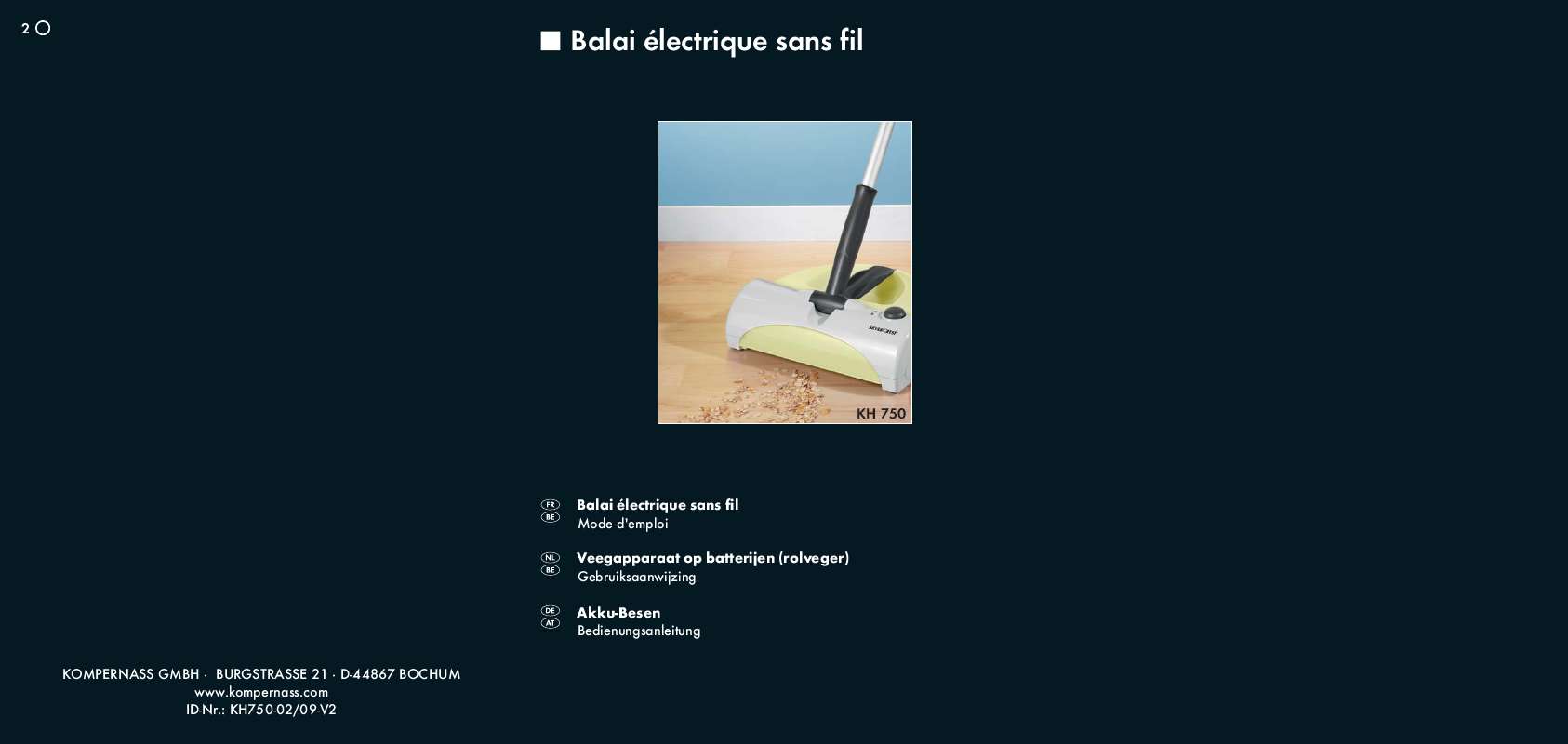 Notice SILVERCREST KH 750 RECHARGEABLE ELECTRIC FLOOR SWEEPER Trouver